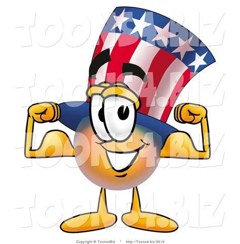 Illustration Of A Cartoon Uncle Sam Mascot Flexing His Arm Muscles By