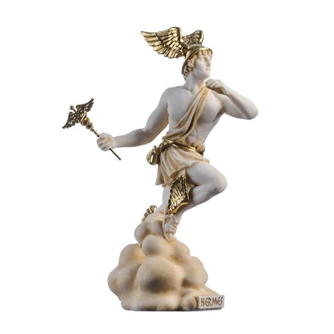 Hermes Mercury God Zeus Son Roman Statue Alabaster Gold Tone Etsy In