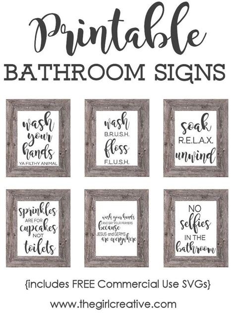 Use this pdf to print your own professional door sign. Printable Bathroom Signs + SVGs | Bathroom signs, Diy ...
