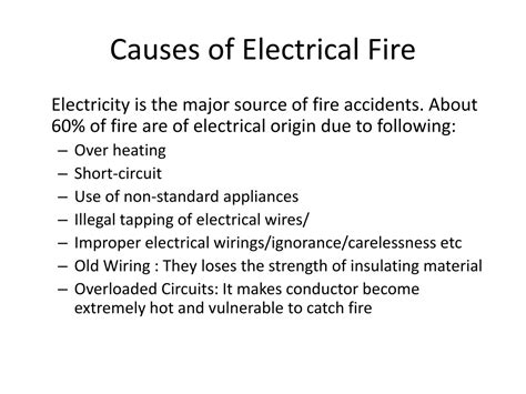 Ppt Electrical Fire Safety Causes Of Electrical Fire And Prevention