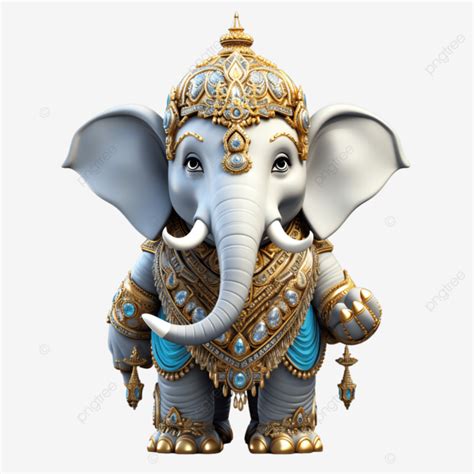 Cute Three Dimensional D Thai Elephant Model Gold Jewelry Decorative