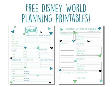 Disney World Free Planning Printables Disney World Planner Disney