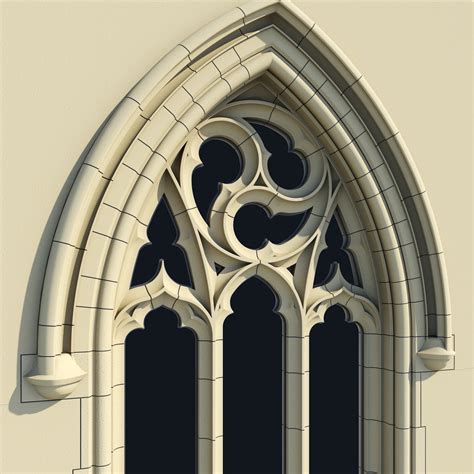 3d Obj Small Arched Gothic Window