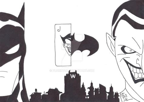 Batman Vs Joker Black And White By Florin14k On Deviantart