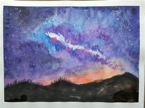 Watercolor Night Sky By Whoisceleste On Deviantart
