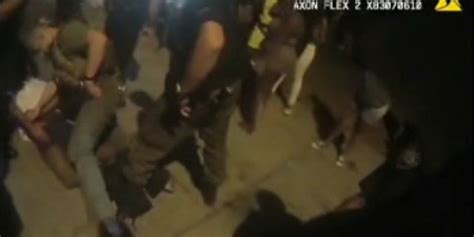 florida police break up massive block party officers pelted with glass bottles bar stool fox