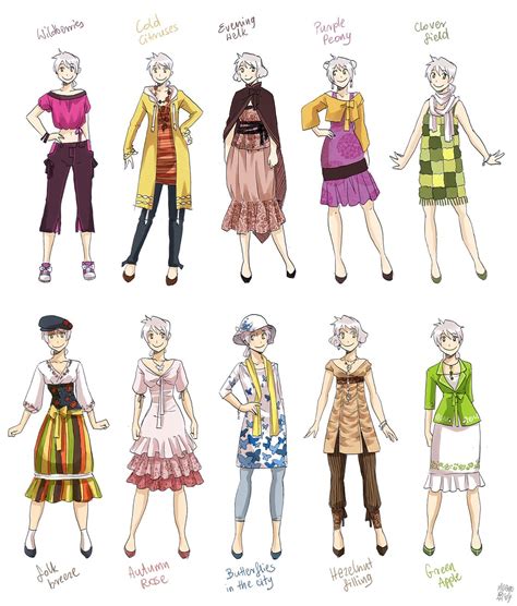 Poses hair clothing ideas the drawn wardrobe in 2018 pinterest. Various female clothes 4 by meago.deviantart.com on ...