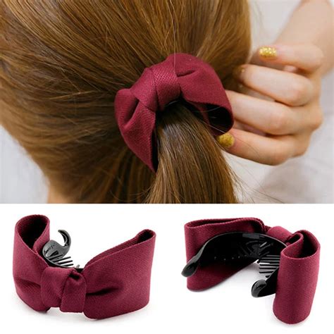 Cute Fashion Simple Sweet Hair Claw Hard Hair Clips For Fine Hair Hairgrip Band Big Bows Ties