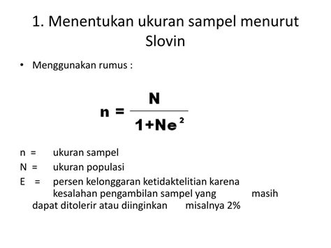 Contoh Menentukan Sampel Menurut Sugiyono Dengan Rumus Slovin Excel Dan Rumus Kimia