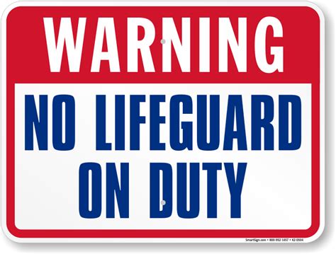 Garden Décor No Lifeguard On Duty Sign Yard Signs