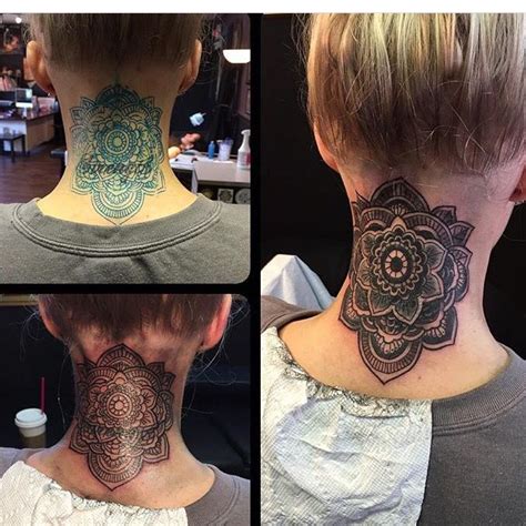 Cover Up Completed Neck Tattoo Neck Tattoo Cover Up
