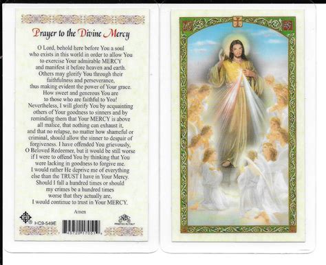 The Chaplet Of The Divine Mercy Laminated Prayer Card Reverasite