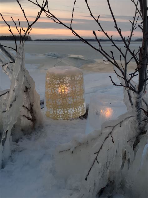 Ice Lantern Lace Photographed In Raahe Finland Holiday Snowflakes