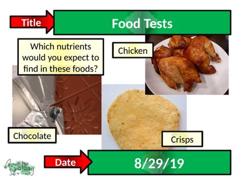 Food Tests Activate Teaching Resources