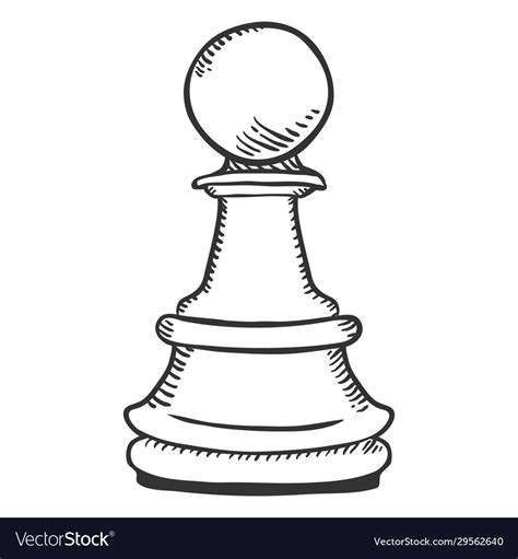 single sketch chess pawn figure royalty free vector image