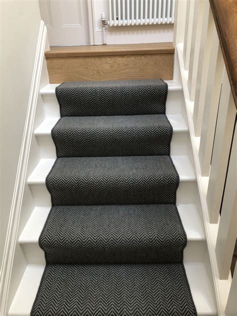 Dark Grey Sisal Herringbone Carpet Fitted In Holloway The Flooring Group