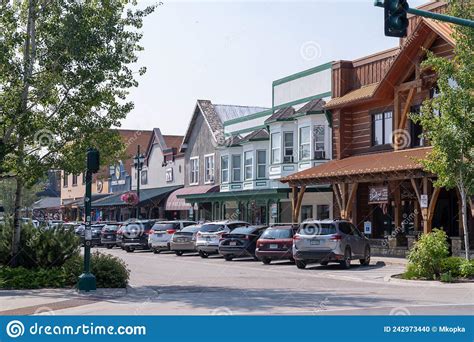 Shops And Businesses Of Whitefish Montana S Downtown Area Editorial