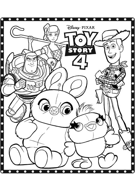 Toy Story 4 Coloring Page Disney Pixar All The Characters Toy