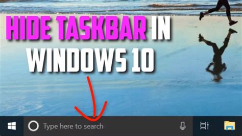 How To Hide Taskbar In Windows 10 Computer Or Tablet Youtube