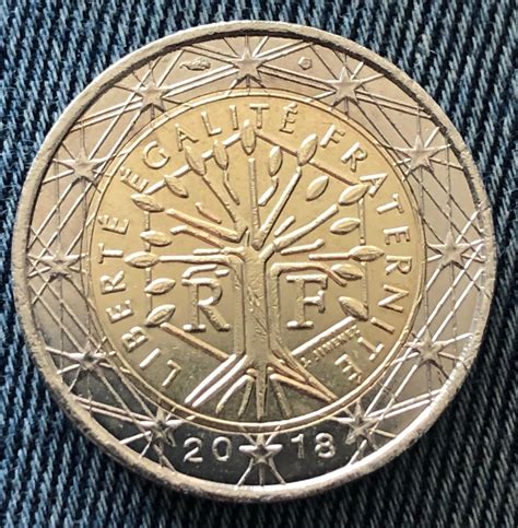 Moneda 2 Euro República Francesa 2018 El árbol De La Vida Etsy España