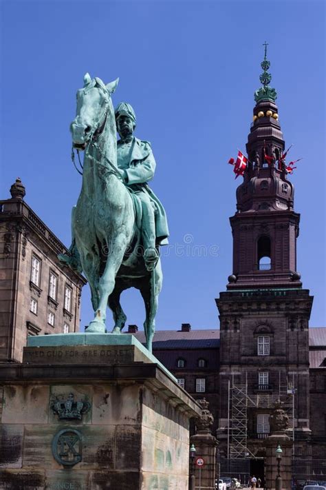 Frederik Vii Equestrian Monument And The Danish Parliament Tower In