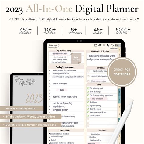 Remarkable Template 2023 2024 All In One Digital Planner Etsy Australia