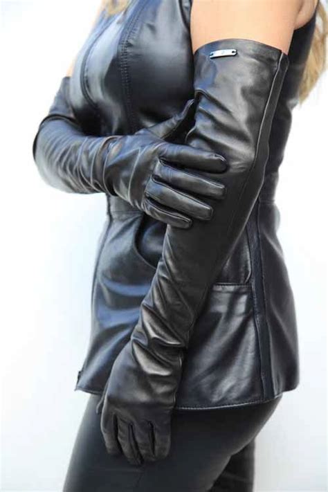 Pin Op Women Wearing Leather Gloves