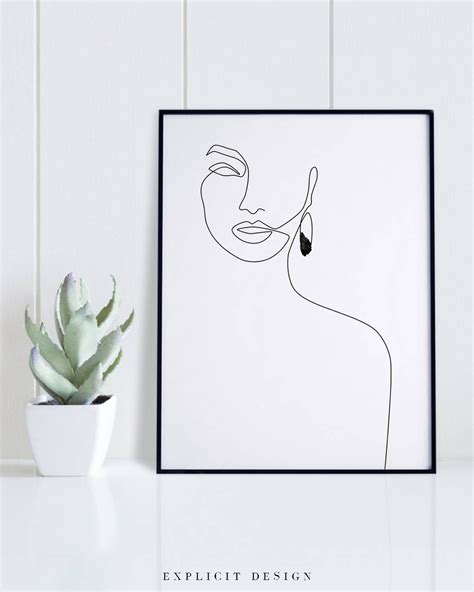 Woman s face stock vector. Elegant One Line Face Art, Woman Face, Fashion Sketch ...