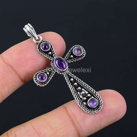 Rare Natural Sage Amethyst Pendant Gemstone Pendant Purple Pendant 925 Sterling Silver