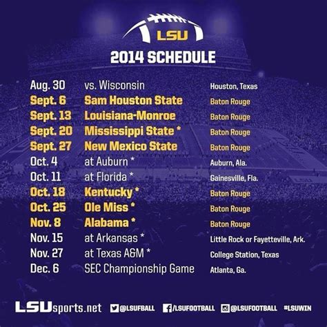 [48+] 2014 LSU Football Schedule Wallpaper on WallpaperSafari