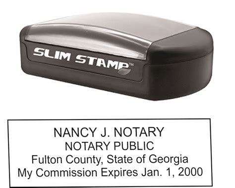 Travel Style Slim Rectangular Georgia Notary Stamp