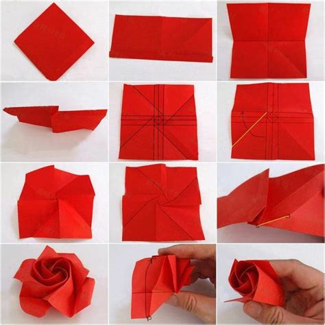 Die idee hinter dieser blüte: Origami Rose Anleitung - bastelideen, DIY - ZENIDEEN ...