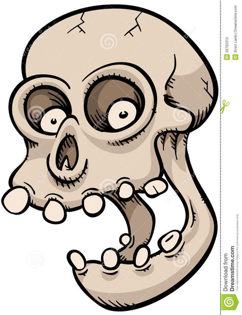 Happy Cartoon Skull Stock Illustration Illustration Of Bone 26762312