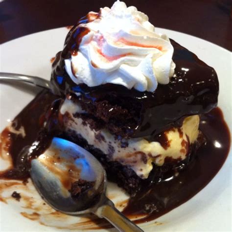 The best dessert with ice cream between chocolate cake layers and hot fudge topping. Shoney's Hot Fudge Cake | Fudge recipes, Hot fudge cake ...