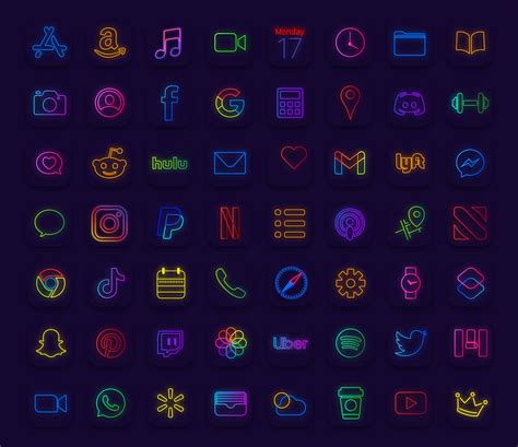 Get Free Neon Aesthetic App Icons Fast Change Ios Icons Wo Shortcuts