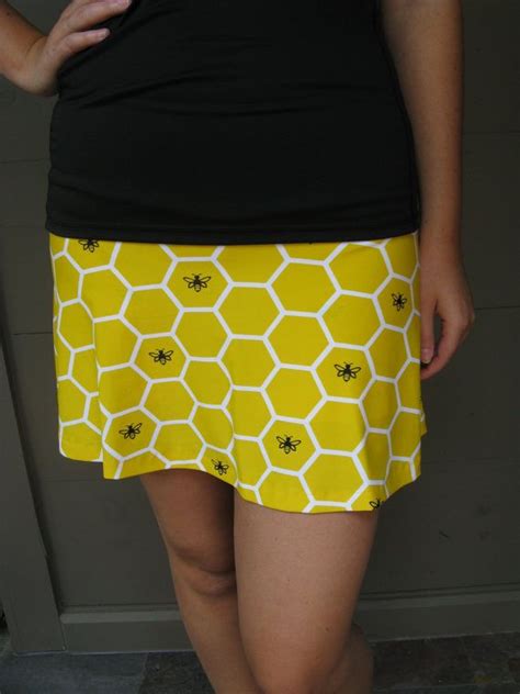 Yellow Black White Bee Tennis Skirt Medium Etsy Black And White Bee