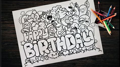 Doodle Art Drawing Happy Birthday Otto Ballagh