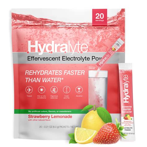Buy Hydralyte Electrolyte Powder Packets Strawberry Lemonade
