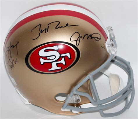 Joe Montana Jerry Rice And Steve Young Signed 49ers Hall Of Famers