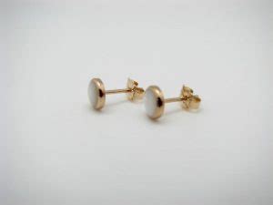 Kabana 14k Gold Stud Earrings With Inlay Mother Of Pearl