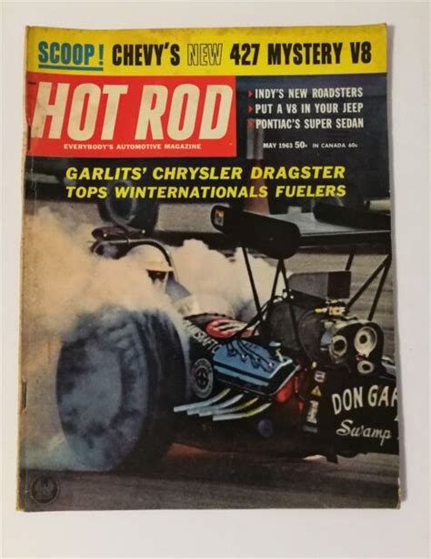 Hot Rod Magazine May 1963 Don Garlits Chevy 427 V8 Engine Swamp Rat Iv Ebay