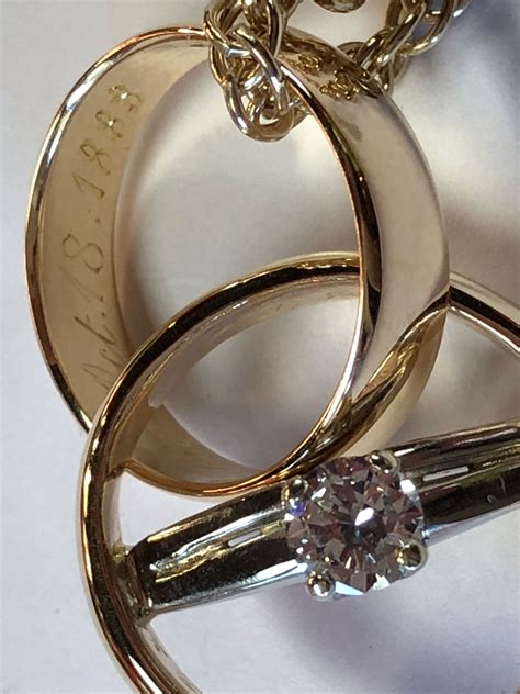 The ring plays a very important role in the wedding ceremony, serving as the object through which the betrothal is effected. wedding rings to wear as pendant | R H Weber Jewelry, LLC