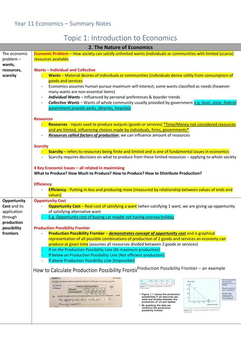 Topic 1 - Introduction to Economics | Economics - Year 11 HSC | Thinkswap