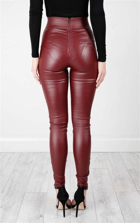 Trouble Maker Pants In Wine Produced Leather Leggings Fashion
