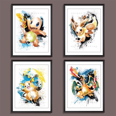 Pokemon Print Pokemon Poster Pokemon Go Art Pokemon Wall Etsy