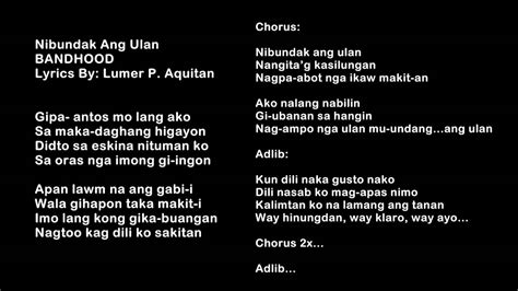 Nibundak Ang Ulan By Bandhood Audio And Lyrics Hq Youtube