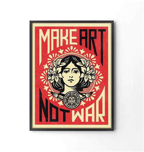 Make Art Not War Poster Print Retro Quote Vintage Etsy In 2021