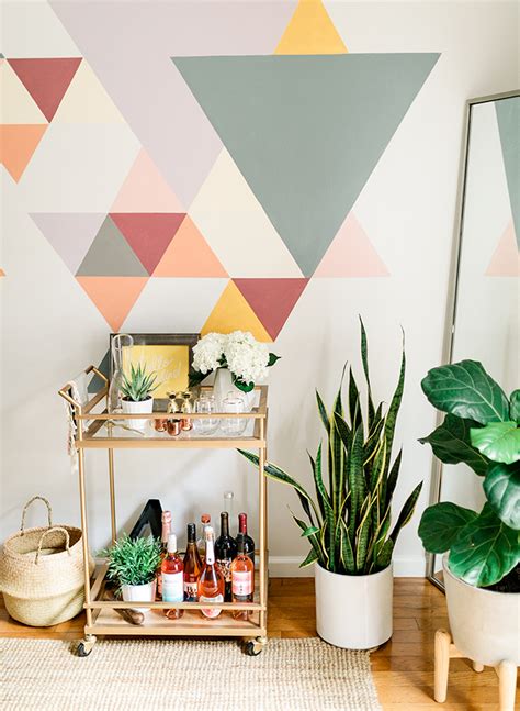 A Diy Geometric Wall Mural With Behr Paint Inspired By This