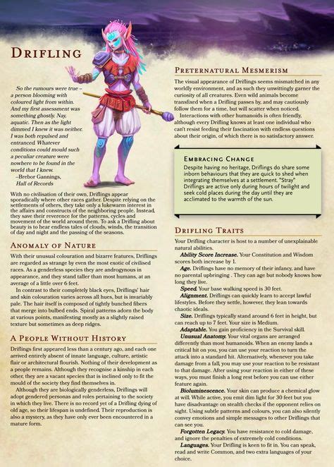 Fantasy Races Ideas In Dnd Races Dungeons And Dragons