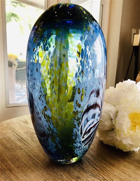 Dale Tiffany Hand Blown Art Glass 12” Vase Skillfully Crafted By Artisans Ebay Glass Art